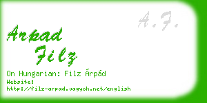 arpad filz business card